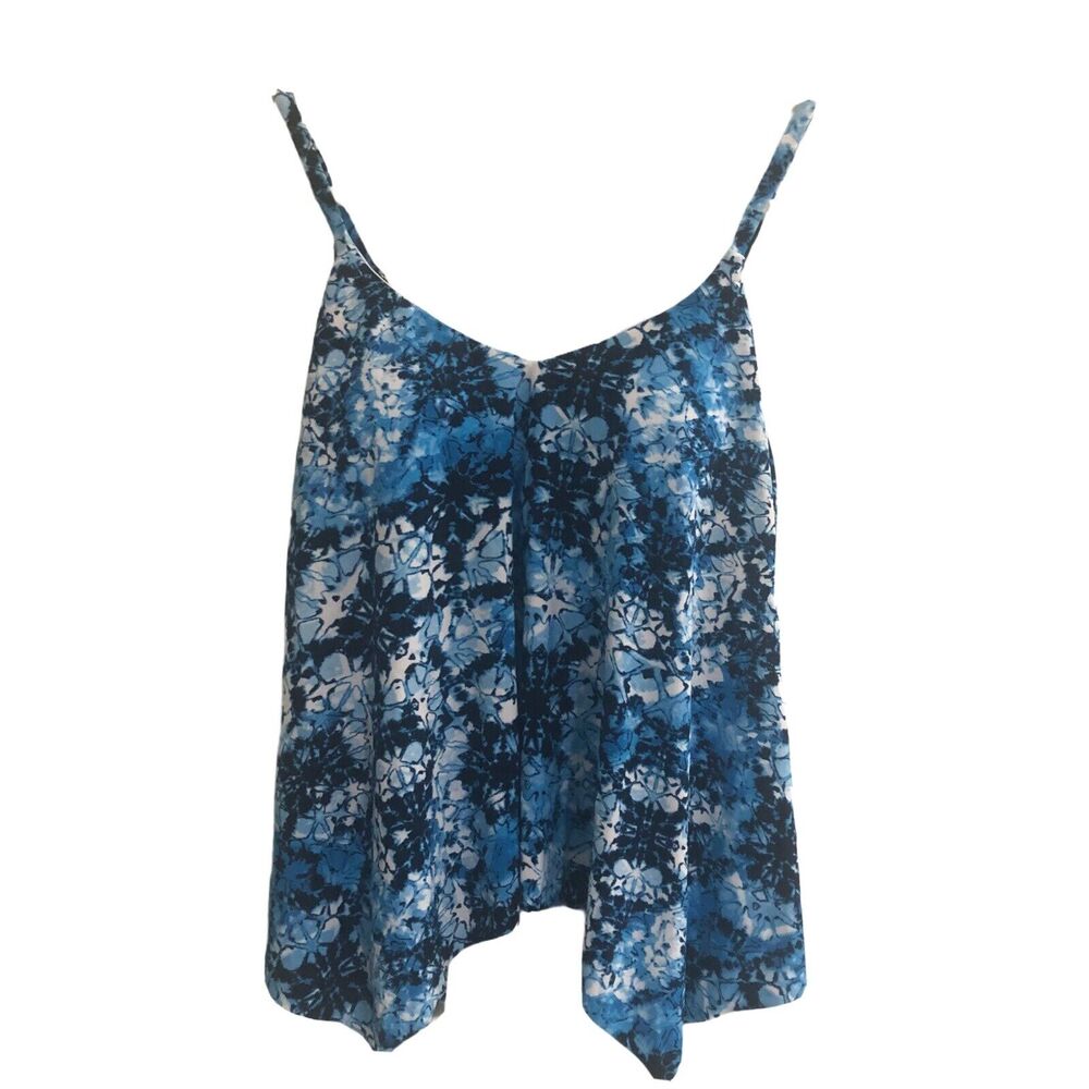 Dreamsuit Miracle Brand 6 Blue Tie Dye Floral Tankini Swim Top Slimming #SW